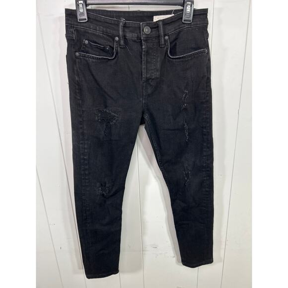 ALLSAINTS CIGARETTE SKINNY JEANS, WASHED BLACK cropped ankle size 28 - Picture 4 of 9